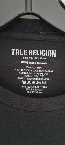True Religion t-shirt M NWT Jet Black Buddha City Crew Tee 100% cotton - Picture 3 of 4