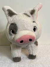 Disney Store Moana Pua Pig Plush 9" Stuffed Animal White Gray Spots Pink Nose