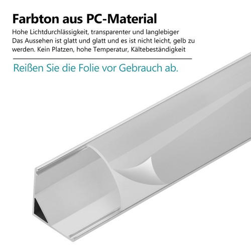 Profilo in alluminio LED 10x1 m per strisce LED binario in alluminio barra profilo in alluminio soffitto - Foto 6 di 14