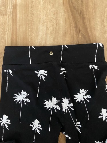 Spiritual Gangster Girls Black Palm Tree Athletic Activewear Leggings Size 8 - Picture 3 of 5