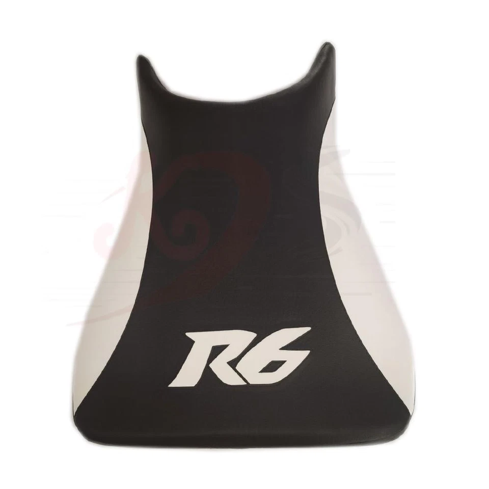 前后驾驶员和乘客座椅 Pillion 适用于雅马哈 YZF-R6 03-05 黑色+白色 — 第 4/4 张图片
