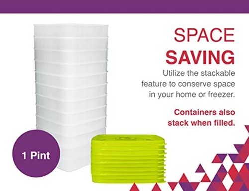Arrow Home Products 1 Pint Freezer Containers for Food Assorted Sizes - Picture 21 of 31