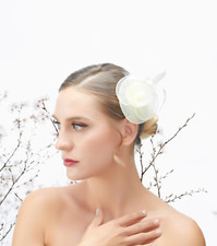 Ivory Feather Wedding Fascinator Woman Child Headpiece Girl Kid Tea Formal Party