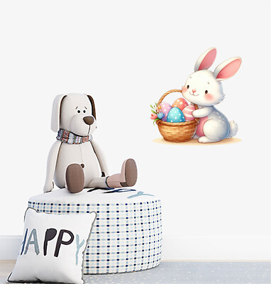 Wandbild Osterhase Hase Ei Schlafzimmer bunt Vinyl Aufkleber Abziehbilder a7097