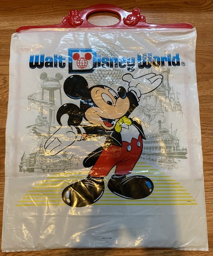 vintage Walt Disney World reusable plastic bag mickey minnie snaps close - Bild 2 von 4