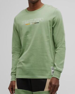 $45 Puma Men's Green Black Five Long-Sleeve Crew-Neck T-Shirt Size M