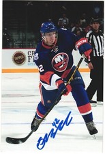 Scott Mayfield Autographed 4x6 Color Photo New York Islanders #42 Blue C