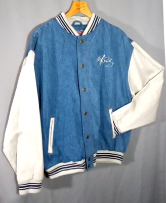Elvis Presley Varsity Style Jacket, Men's XL, Denim Body w/Canvas Sleeves NWT