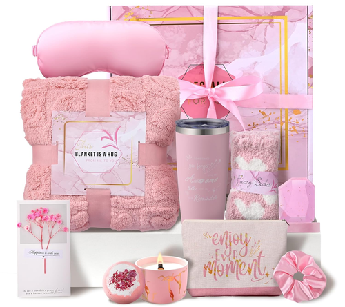 Birthday Gifts for Women Birthday Pink Relaxing Spa Gift Baskets Self Care Gift - Picture 8 of 12