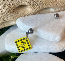 Bio Flex Baby on Board Pregnancy Belly Ring Navel Naval Maternity 14g