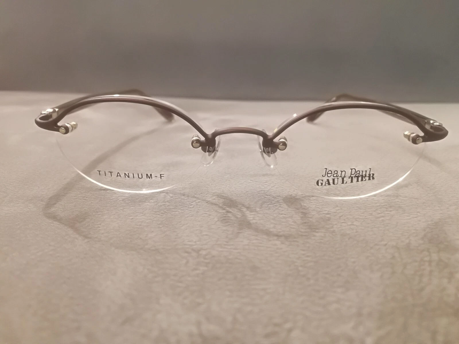 Jean Paul Gaultier JPG Vintage Half Rim Eyeglasses TITANIUM 55 0050 Brown 50 19