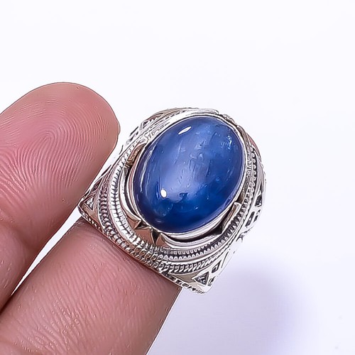 Kyanite - Nepal Artisan 925 Sterling Silver Handmade Ring S.8 R_8040_296_10