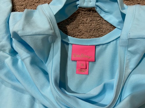 Lilly Pulitzer Mochi Dress High Tide Navy Hey Hey Bouquet Girls Size XL (12-14) - Picture 5 of 10