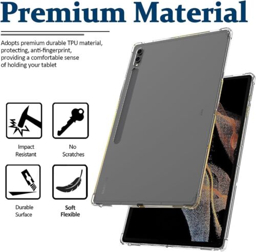 For Samsung Galaxy Tab A9 S9 S10 Plus Ultra Case Clear Silicone Tablet Cover Ge - Picture 3 of 32