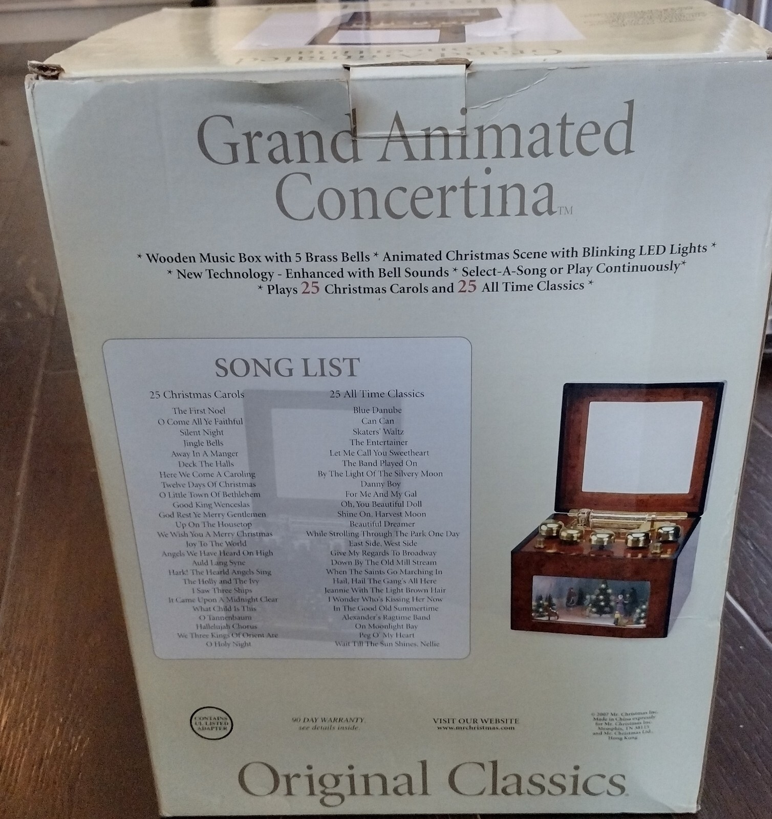 Mr. Christmas Gold Label Grand Animated Concertina Music Box 50 Songs
