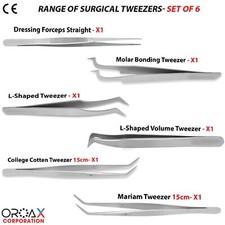 Surgical Premium Tweezers Set: L-Shape, College Cotton, Dressing  Mariam Tools