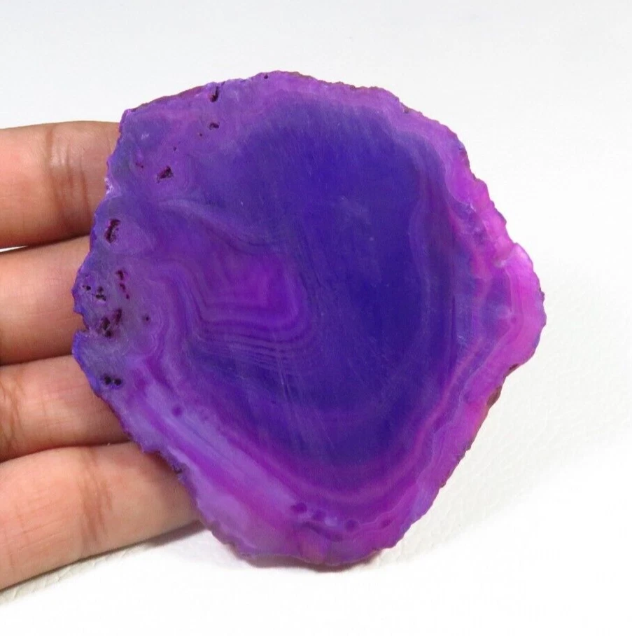 Slice Purple Geode Agate Cabochon 69x68 mm Natural Slice Gemstone 285Cts BS-1150 - Image 3 of 4
