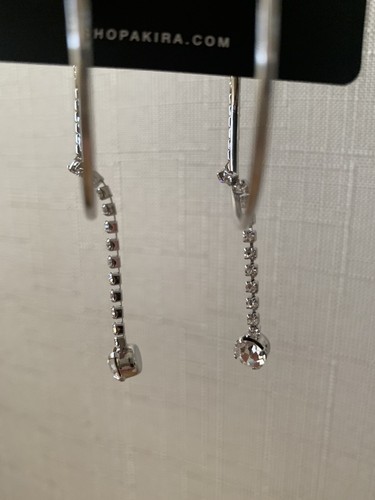 NUEVOS CON ETIQUETAS PENDIENTES DE ARO Akira diamantes de plata vacaciones brillantes - Imagen 4 de 5