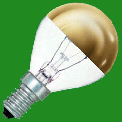 8x 25W Crown Gold Top Reflector Dimmable Golf Light Bulb, SES, E14 Small Edison - Picture 1 of 1