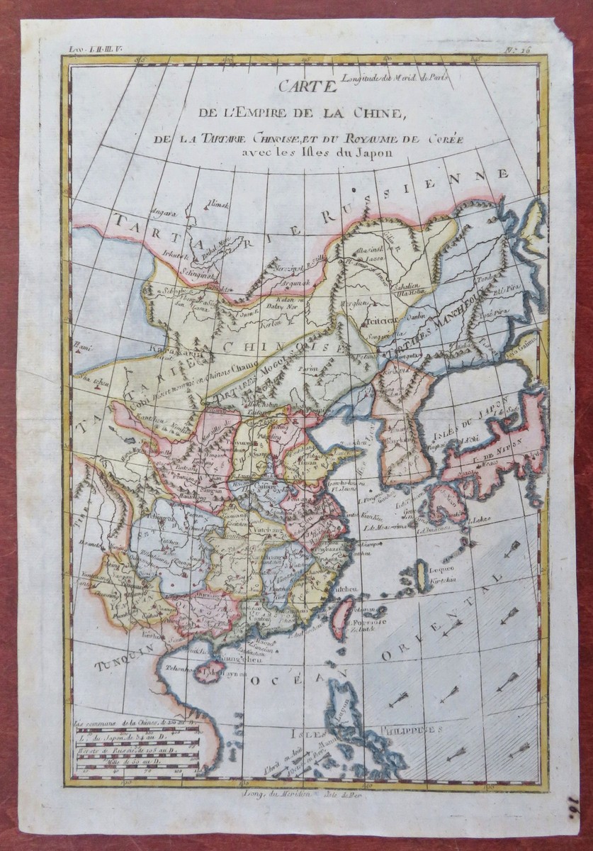 China Qing Empire Edo Japan Joseon Korea Asia c. 1780 Bonne