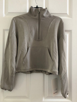 ルルレモン Cropped Half Zip サイズ 2 Lululemon Rest Less Cropped 1/2 Zip - Diagonal Rib Green