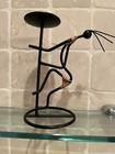 New Candle Holder Handmade Iron Acrobat Gymnast Pole Dancer Figure Abstract - 7"