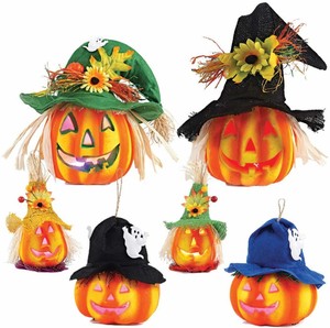Set-of-6-Pumpkin-Home-Halloween-Decoration-Holiday-Props-LED-Lights-Witch-Hat