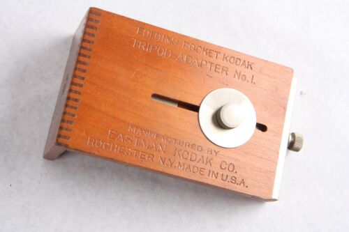 Antique Very Rare Wood Eastman FOLDING POCKET KODAK TRIPOD ADAPTER No 1.
