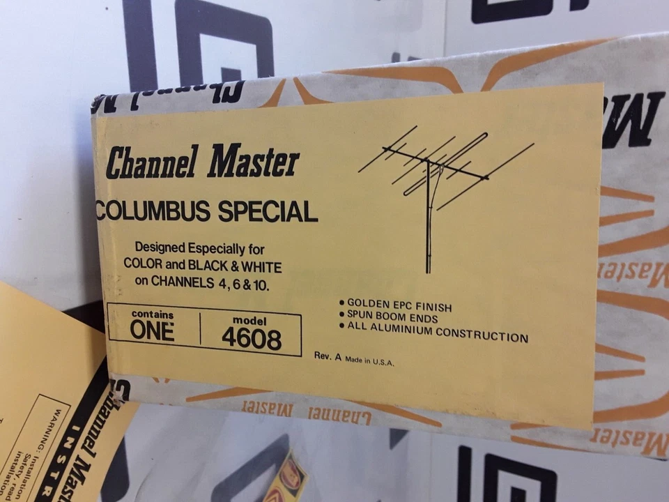 NUEVA Antena Maestra TV Color 4608 Vintage 300 OHM 48" VHF FM Columbus Special Foto 3 de 4