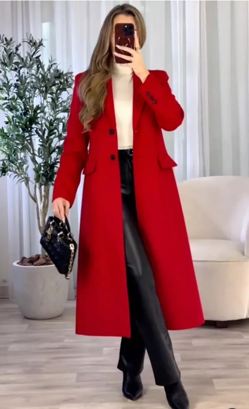 ALTRA CAPPOTTO LANA ADERENTE ZARAZW COLLECTION ROSSO NUOVO FW24 TAGLIE LREF. 8354 748