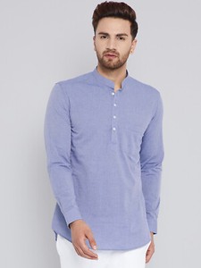 Bohemian Indian Men's Solid Shirt Kurta 100% Cotton Tunic Top Shirt Plus Size Bohemian Indian Men's Solid Shirt Kurta 100% Cotton Tunic Top Shirt Plus Size