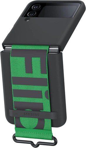 Véritable / Officiel Samsung Galaxy Z Flip4 Silicone Housse avec Sangle - Noir - Photo 6 sur 10