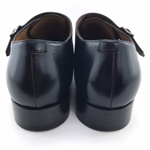 Beckett & Robb Roma Mens 42 Black Leather Double Monk Strap Dress Shoes Italy - Picture 4 of 12