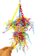 1615 Shred Basket Swing Bird Toy parrot cage cockatiel conure parakeet quaker