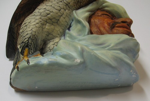 1970's Eastern Hawk & Hunter 7" Bossons Style Chalkware England Hand Painted - Picture 4 of 10
