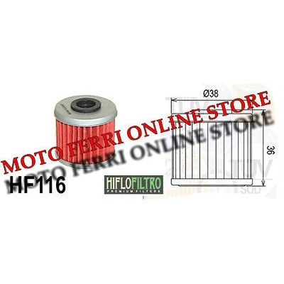FILTRO OLIO MOTORE HIFLO HF116 PER HONDA CRF 250 R 2011 FILTRO OLIO MOTORE HIFLO HF116 PER HONDA CRF 250 R 2011