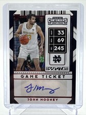 John Mooney 2020 Panini Contenders Draft Picks Game Ticket Red Foil Auto. RC