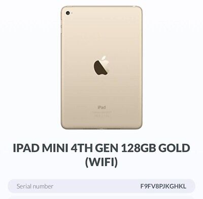 Y3.37 - Apple iPad Mini 4th Gen 128GB GOLD (WIFI) READ Y3.37 - Apple iPad Mini 4th Gen 128GB GOLD (WIFI) READ