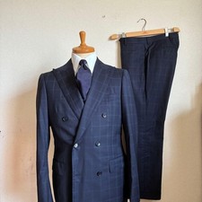 SHIPS LORO PIANA Double-Breasted Suit Set, Dark Navy, Size JK46/M