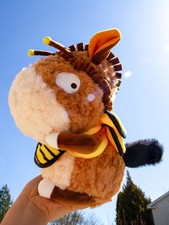 9.84in Capybara Plush Toy in Bee Costume, Fluffy Stuffed Animal Doll, Cute Funny