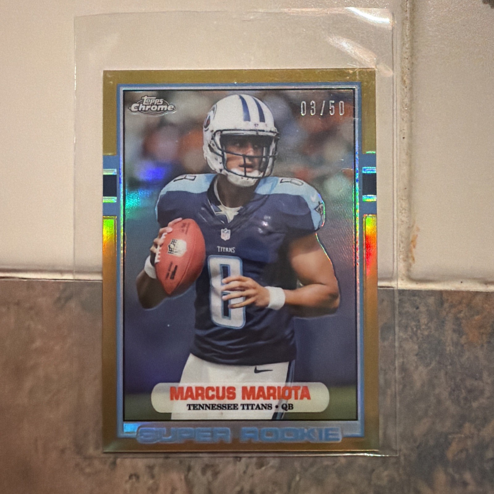 2015 Topps Chrome 1989 Super Rookies Marcus Mariota #89-MM Gold Refractor /50 RC