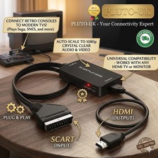 SCART to HDMI Converter Cable SCART > HDMI OLD DVD TO HD TV Video Adapter UK