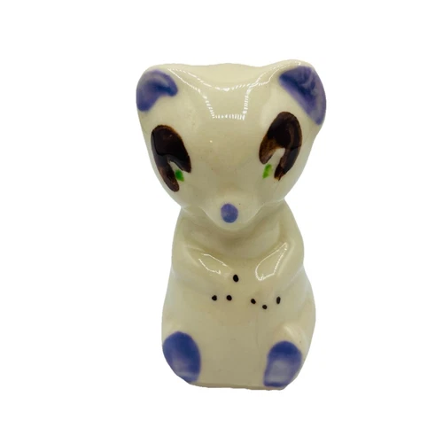 VTG Shawnee Mini Raccoon Panda Bear Figurine Hand Painted California Pottery 3”