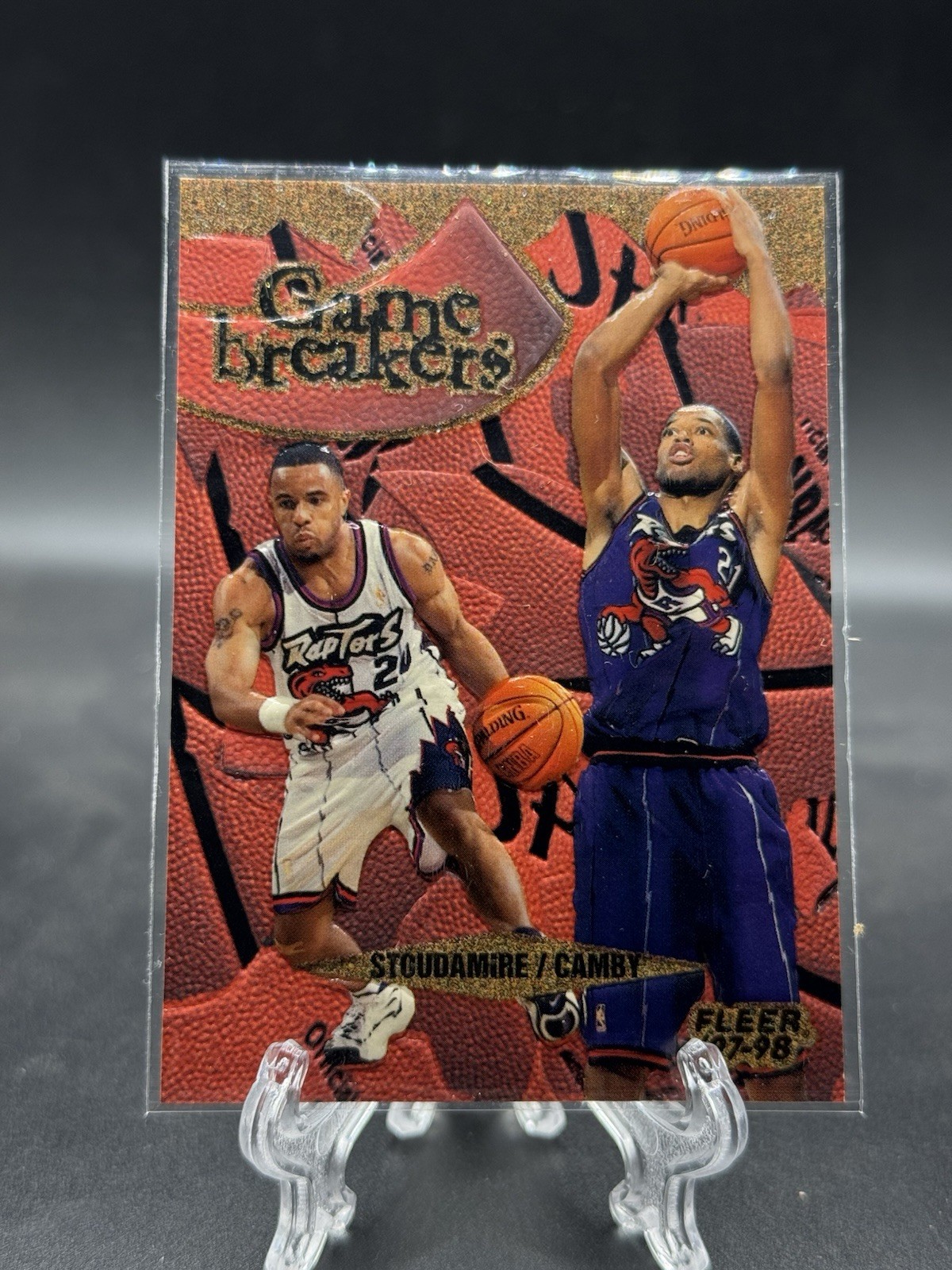 1997-98 Fleer Game Breakers #10 Marcus Camby & Damon Stoudamire RAPTORS