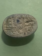 GENUINE ANCIENT EGYPTIAN LARGE SCARAB Rare ThutmoseIII Cartouche In Silver Frame