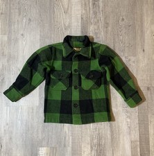 Vintage Bemidji Woolen Mills Kids Buffalo Green Plaid Wool Jacket โ Made in USA
