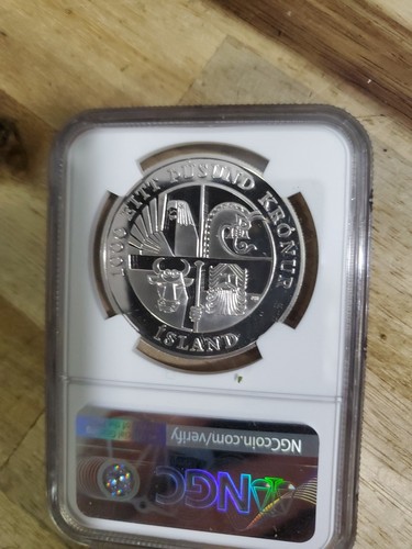 2000 P Iceland $ 1000k Pr69 NGC Silver Coin Philadelphia Mint Ultra Cameo 001 - Picture 9 of 13