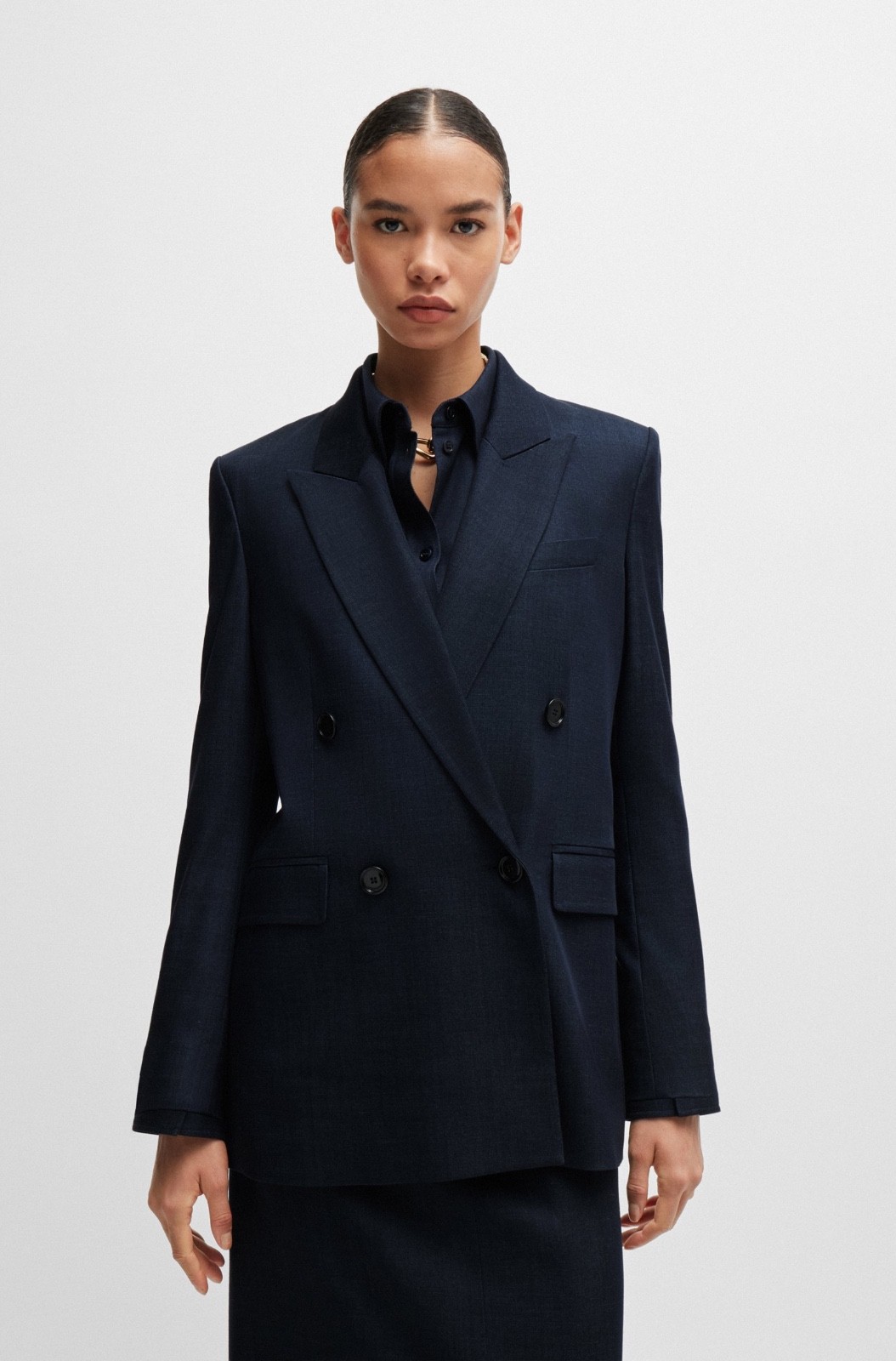 NEW Hugo Boss Blue Double Breasted Twill Regular Fit Jacket Sz 4 NWT $645