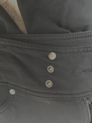 Bisou Bisou Damen Hose schwarz Strick Jeansoptik längenverstellbar Gr. S - Bild 4 von 5