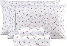 Bedding Set 4-Piece Microfiber Bedding Set Deep Pocket Floral Print Sheet